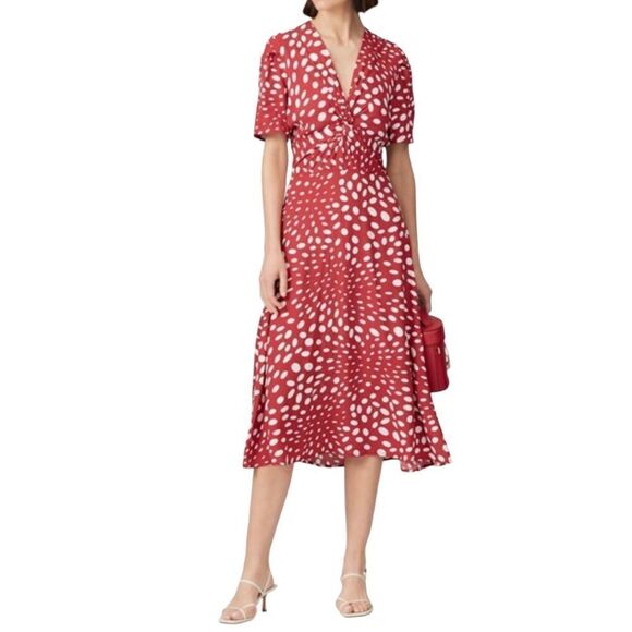Nicole Miller Red Polka Dot Dress Retro Size XL - Picture 1 of 7